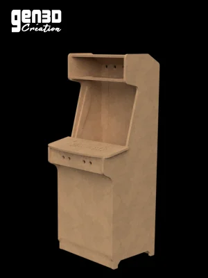 Kit de borne d'arcade Vintage Gen3D en MDF haute densite, vue trois quarts