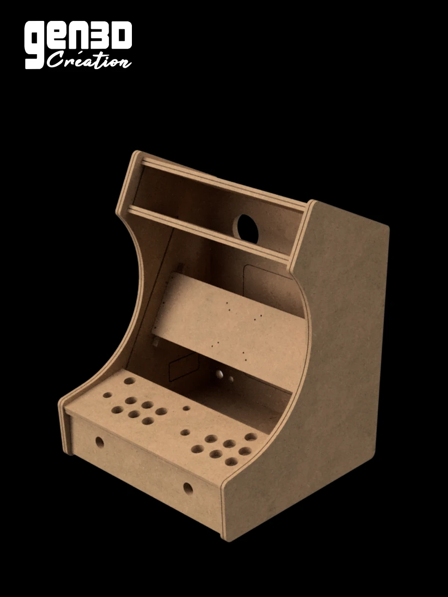 Kit Bartop Gen3D en MDF haute densite, vue trois quarts face
